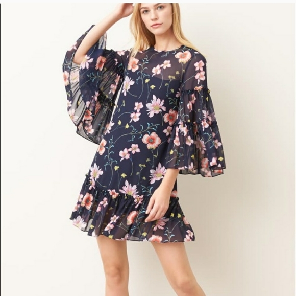 eliza j navy floral dress